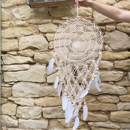 Lapač snů s krajkou - bílý VELKÝ