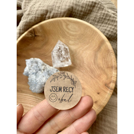 Samolepky recyklovaný obal - 5 variant