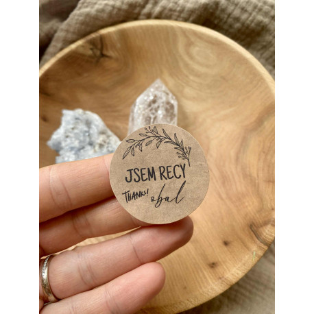 Samolepky recyklovaný obal - craft