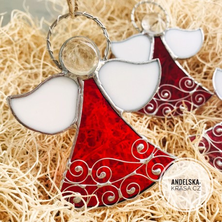 Anděl Vánoc vitráž